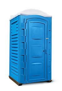 Новая синяя туалетная кабина «Евростандарт», продажа в Москве.