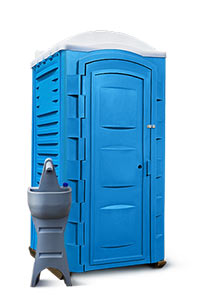 Новая синяя туалетная кабина «Люкс» с умывальником, продажа в Москве.