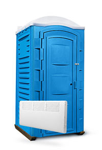 Новая синяя туалетная кабина «Варм» с обогревателем 1500Вт, продажа в Москве.